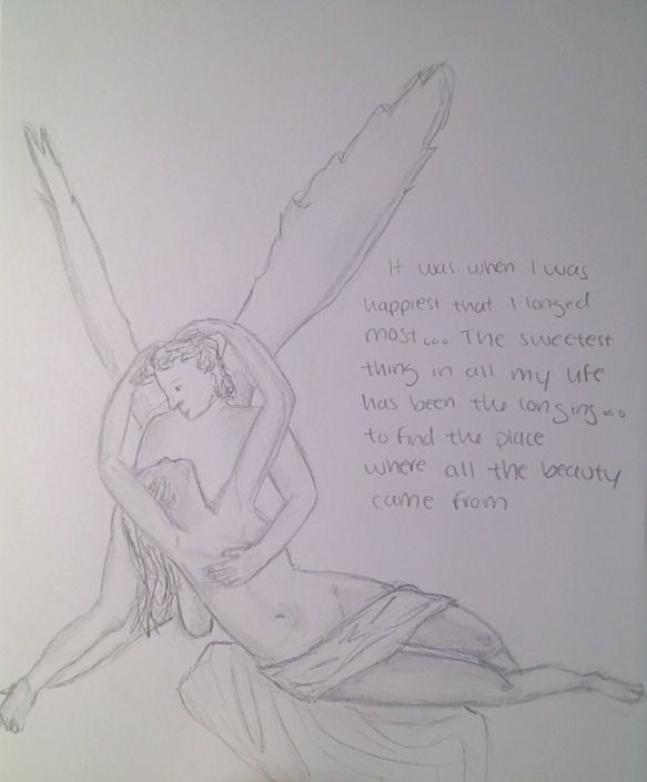 583x705 Pysche And Eros Sketch C.s. Lewis Till We Have Faces Megan - Eros Sketch