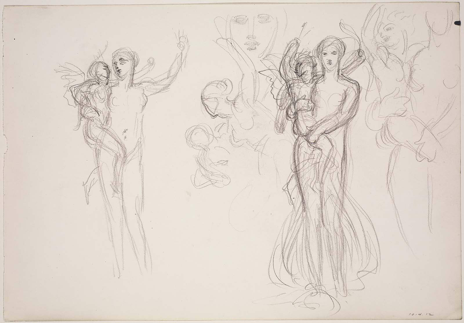 1600x1114 Sketch For Aphrodite And Eros - Eros Sketch