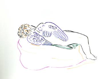 375x278 Study Of Sleeping Eros Drawing By Zoran Poposki Saatchi Art - Eros Sketch