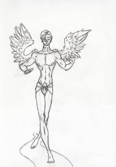 375x537 Eros Sketch And Ink Drawing By Hudson Heinrich Saatchi Art - Eros Sketch