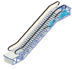 250x237 Non Lubricated Drive Sprocket For Escalator Handrail Extends Time - Escalator Sketch