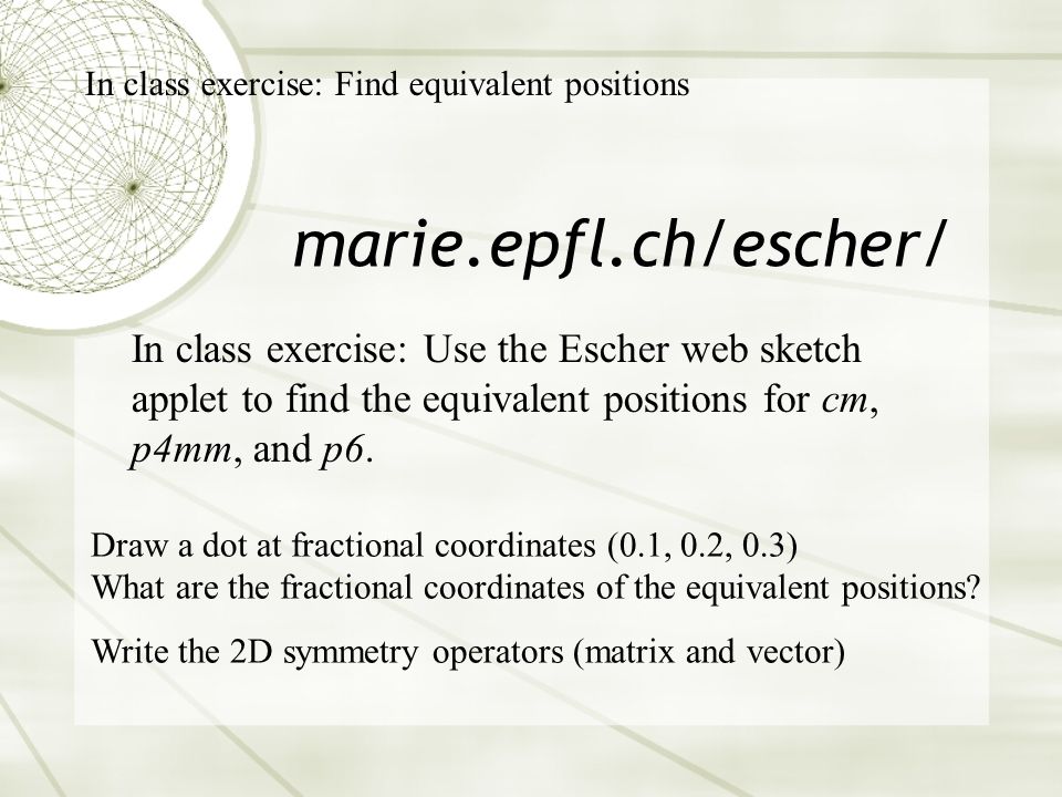 960x720 Lecture 2 Crystallization Amp Symmetry - Escher Web Sketch