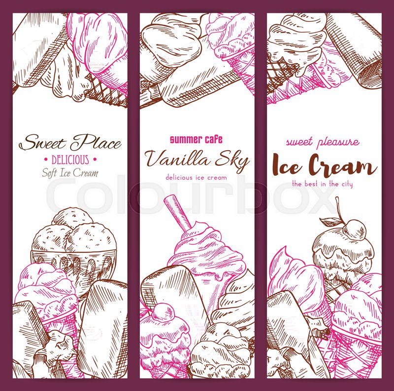 800x792 Ice Cream Cafeteria Or Cafe Sketch Banners Of Vector Frozen Ice - Eskimo Sketch