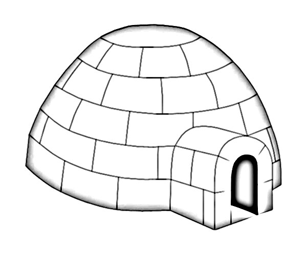 600x500 Igloo Eskimo House Sketch - Eskimo Sketch
