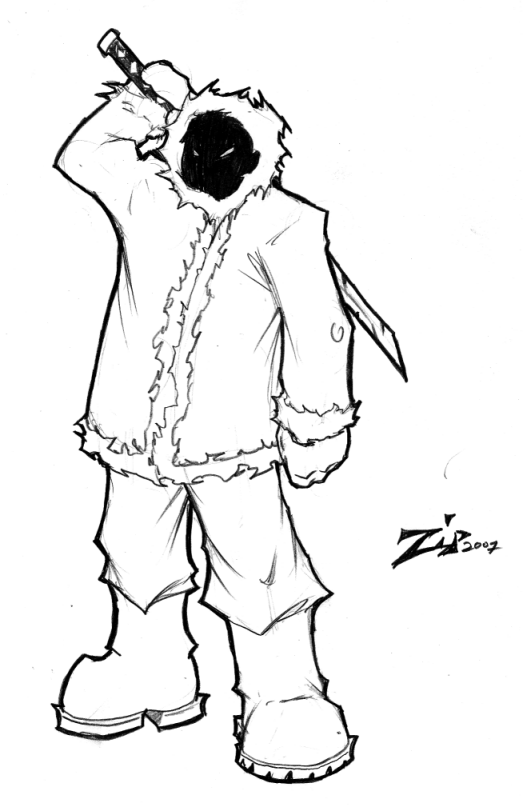523x811 Eskimo Ninja Dollar Sketch By Shadowmaginis - Eskimo Sketch