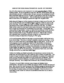 218x282 Lord Of The Flies Character Sketch. One Of The First Characters To - Essay Sketch