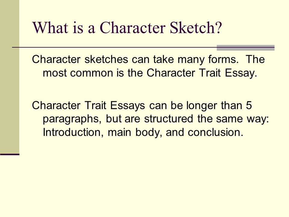 introduction of character sketch essay