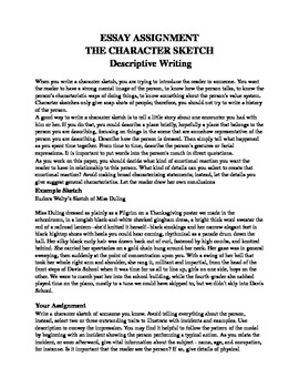 270x350 Character Sketch Essay By Mz S English Teacher Tpt - Essay Sketch