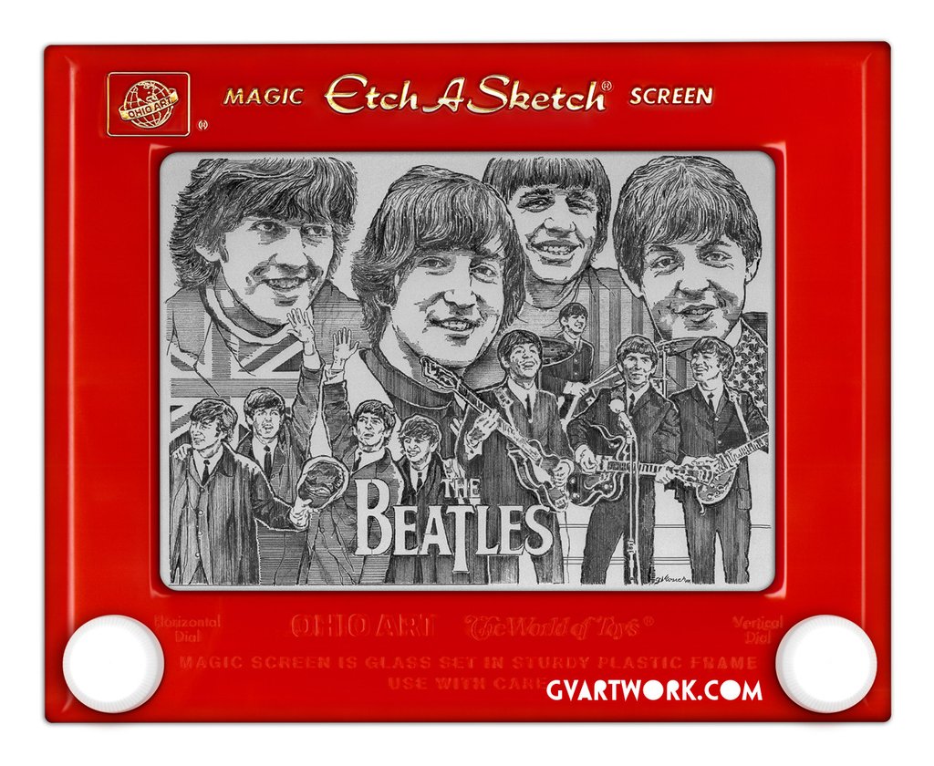 1024x840 Limited Edition Beatles Etch A Sketch Artwork 50 Years Gv Art - Etch E Sketch