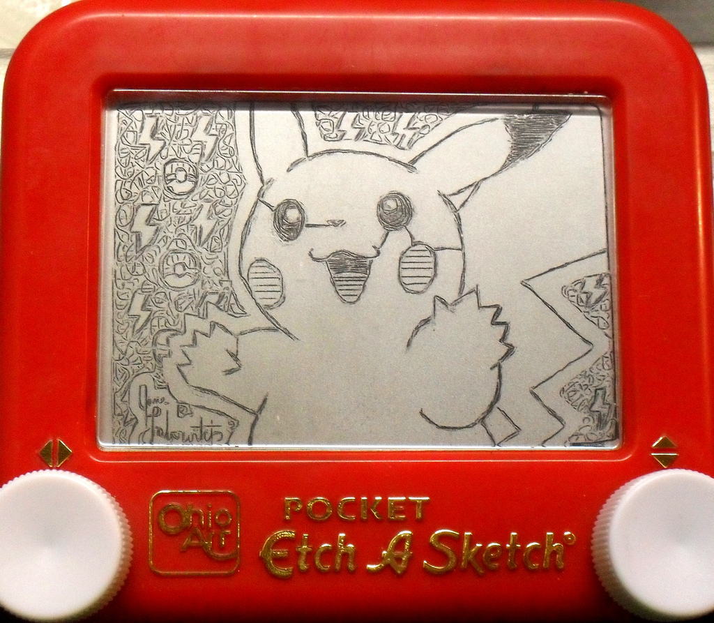 1024x893 Pikachu Etch A Sketch Pikachuuu! I Love Drawing Pikachu - Etch E Sketch