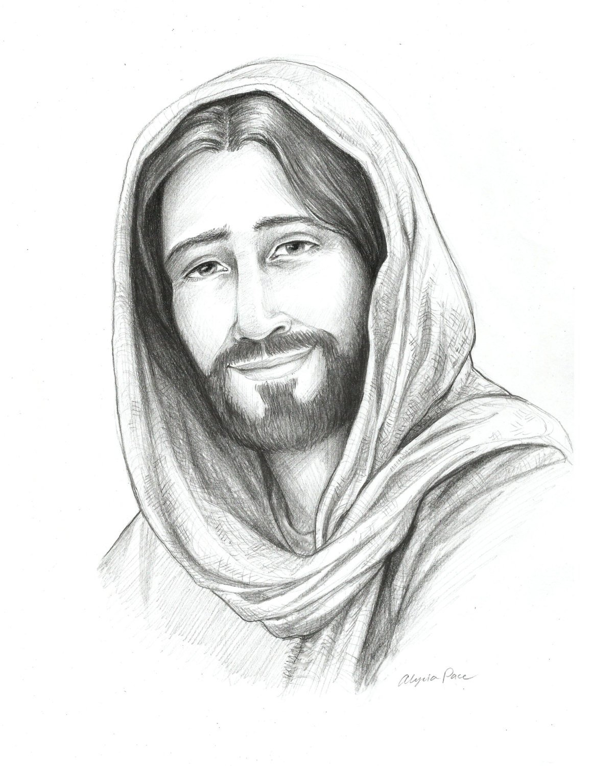 1159x1500 Pencil Drawings Of Jesus With Children Drawing Of Christ Sketch Of - Etsy Sketch