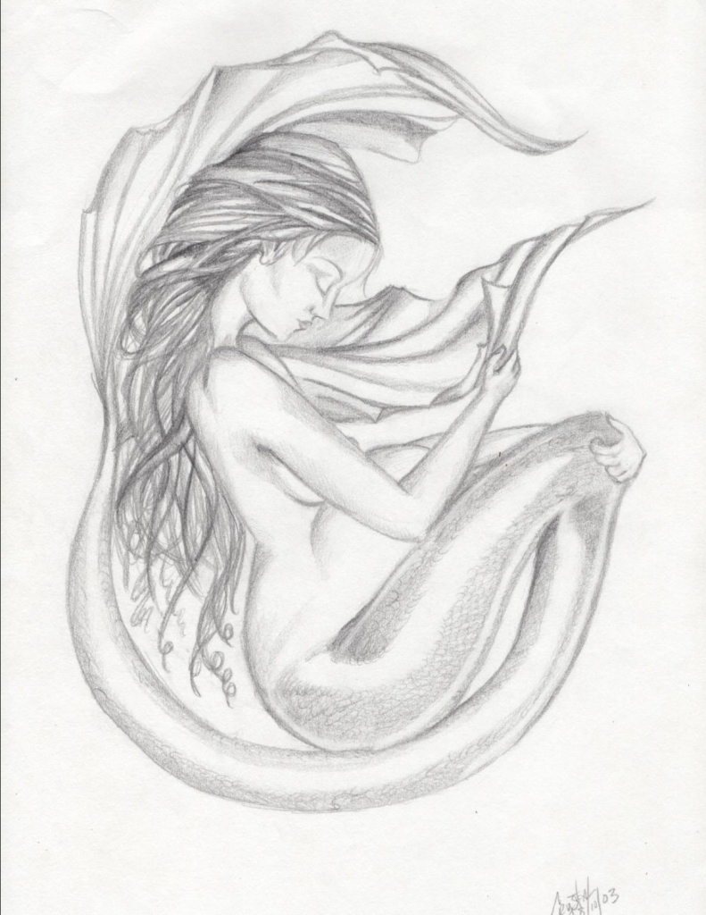 791x1024 Pencil Sketch Of Attitude Mermaid Pencil Drawings Popular Items - Etsy Sketch