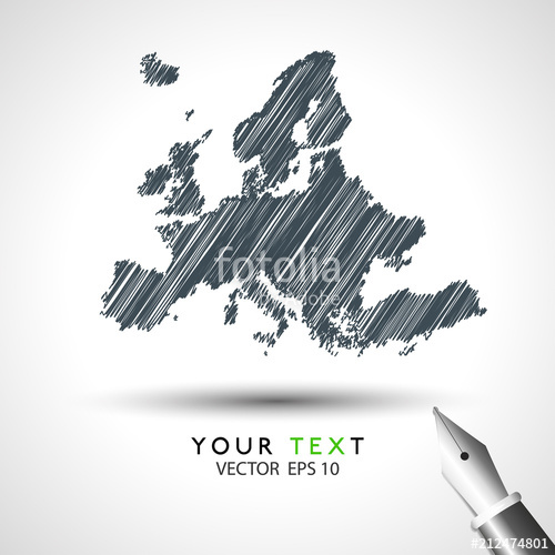 500x500 Europe Map Sketch Icon Stock Image And Royalty Free Vector Files - Europe Sketch Map