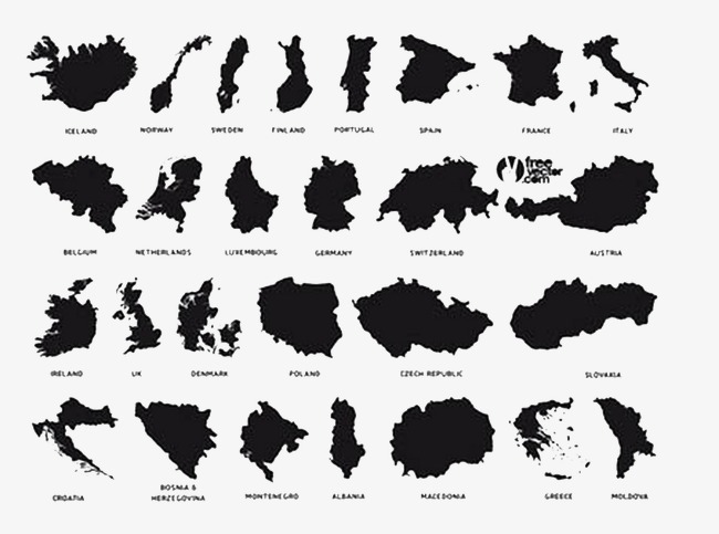 650x483 Black Silhouette Map Of Europe, Europe, Map, Sketch Png And Psd - Europe Sketch Map
