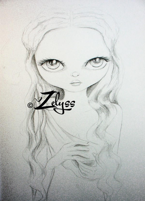 600x833 Big Eyed Art By Zelyss Eve In The Garden Of Eden - Eve Sketch