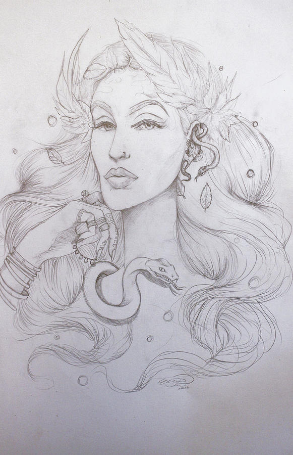 581x900 Eve Sketch Drawing By Erica Elizabeth - Eve Sketch
