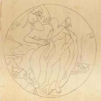 350x350 Sketch Of Eve By John Mccrady Blouin Art Sales Index - Eve Sketch