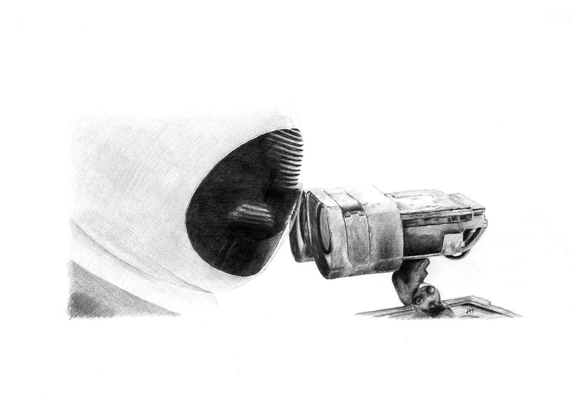 1190x841 Wall E And Eve Kissing Pencil Drawing Etsy - Eve Sketch