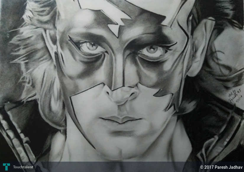 825x580 Pencil Sketch Hrithik Roshan Touchtalent - Everything Sketch