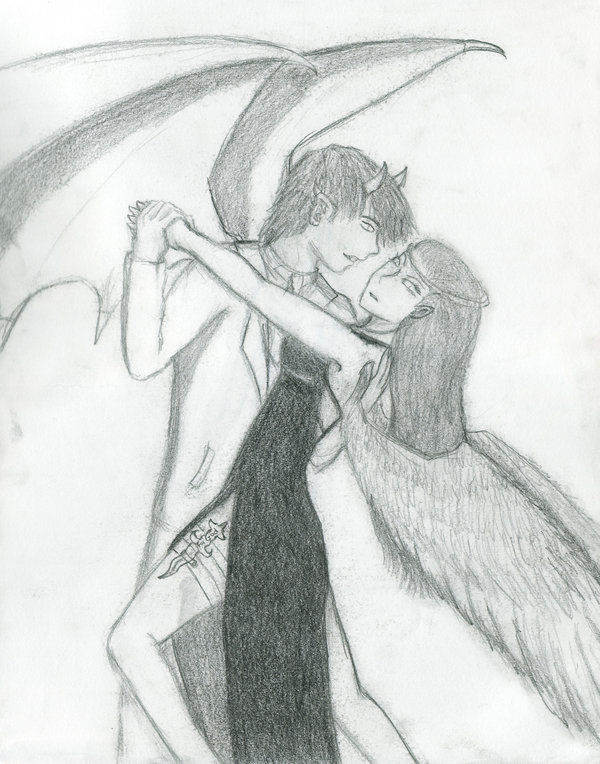 600x764 Evil Angel Dance With A Demon By Darkened Rei Angel - Evil Angel Sketch