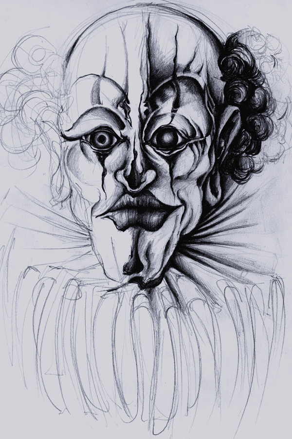 600x900 Evil Clown By Cristoildiablo - Evil Clown Sketches