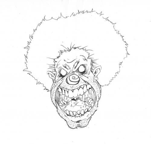 500x476 Angry Clown By I8usernames On Newgrounds - Evil Clown Sketches