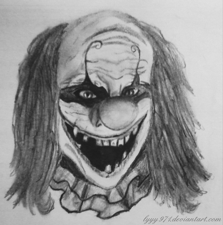 890x898 Pencil Drawings Of Clowns Evil Clown Drawing (Dessin Clown) By - Evil Clown Sketches