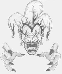 236x282 Pin By Cody Woodruff On Dark Work Drawings - Evil Clown Sketches
