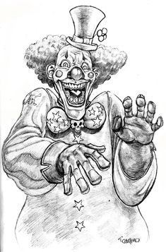 235x357 The 25 Best Evil Clown Tattoo Flash Images Evil - Evil Clown Sketches