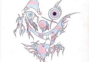 300x210 Wicked Clown Sketches Evil Clown By Cagedspirit Clowns Coloring - Evil Clown Sketches