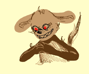 300x250 Dog With An Evil Grin, Wringing His Hands Drawing By Purcios - Evil Dog Sketch