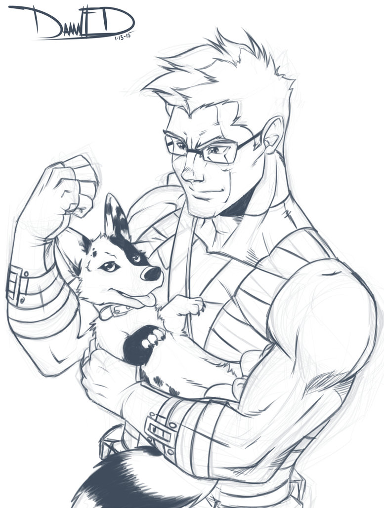 777x1029 Rrhexis And Hawkeye (Sketch) 1 13 15 By Damnevildog - Evil Dog Sketch