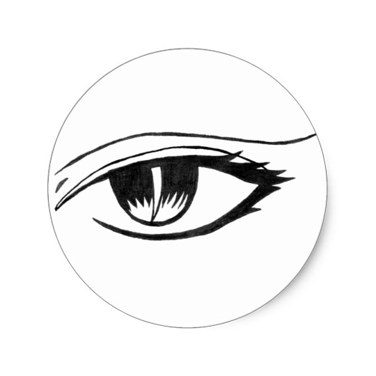 540x540 Evil Eye Classic Round Sticker Zazzle.co.uk - Evil Eye Sketch