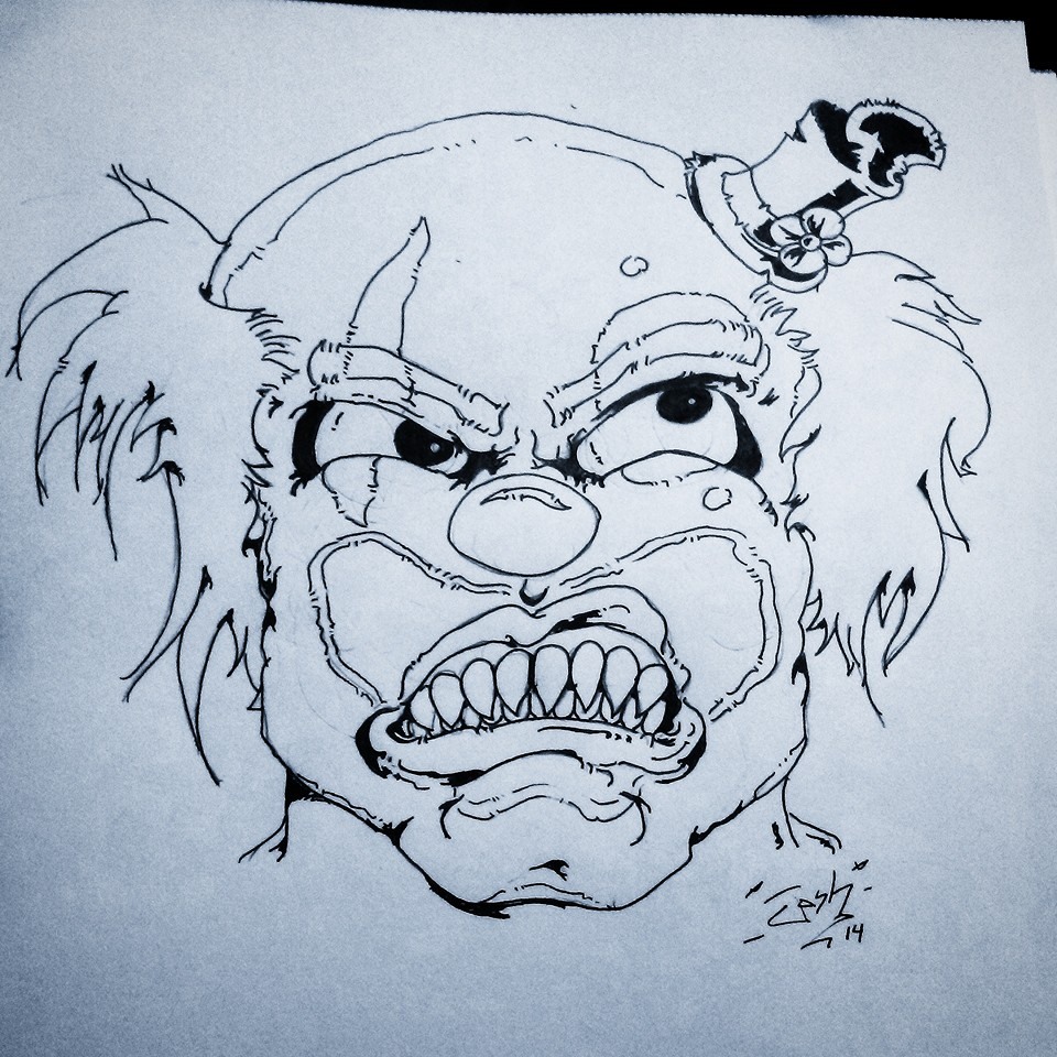 960x960 Oc) My Faceoff Inspired Evil Clown Drawing - Evil Face Sketch