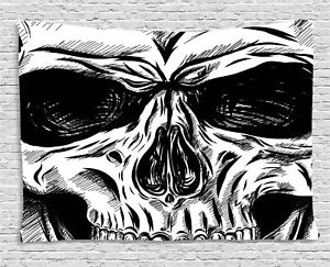 300x243 Skull Tapestry Gothic Sketch Evil Face Print Wall Hanging Decor - Evil Face Sketch