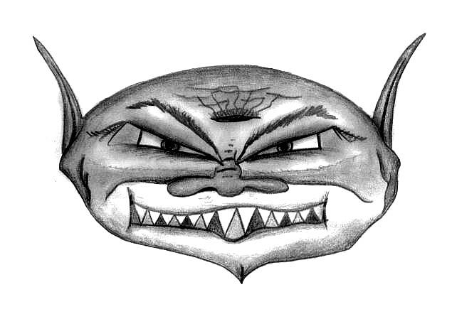 635x442 The Face Of Evil Drawing By Matt Harang - Evil Face Sketch