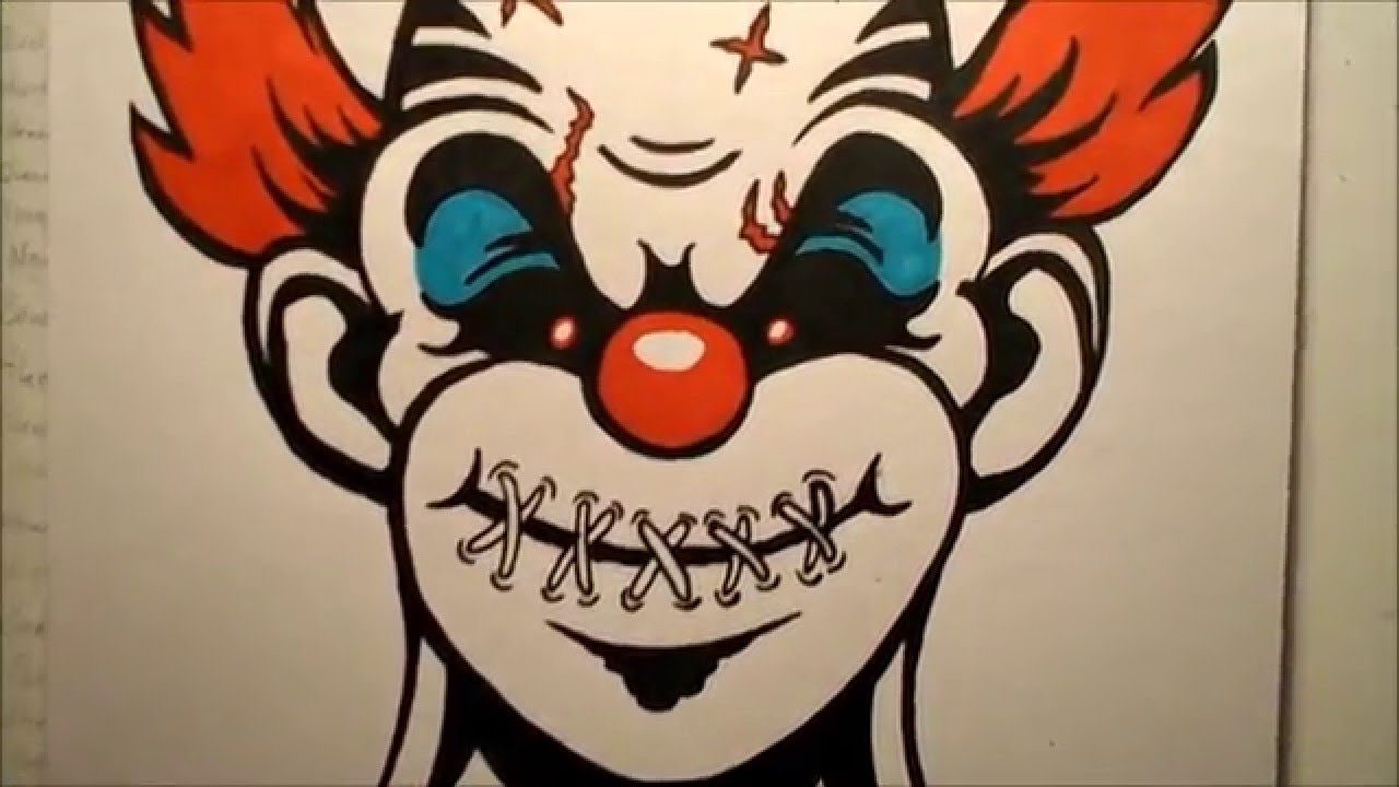 1280x720 How To Draw An Evil Clown Iv - Evil Joker Sketch