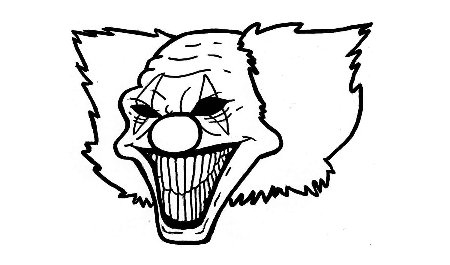 1500x885 How To Draw A Clown (Evil Clown, Killer) - Evil Joker Sketch