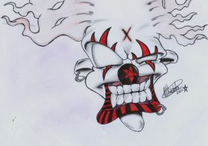 300x210 Wicked Clown Sketches Jester Evil Joker Drawings Art A Holic - Evil Joker Sketch