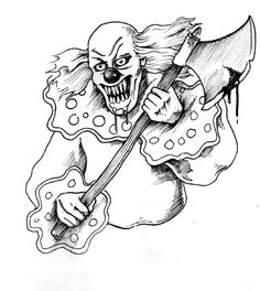 236x264 Scary Halloween Drawings Evil Clown By Cagedspirit Halloween - Evil Joker Sketch