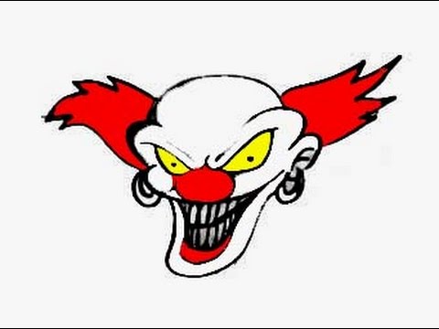 480x360 Drawn Clown Killer - Evil Joker Sketch