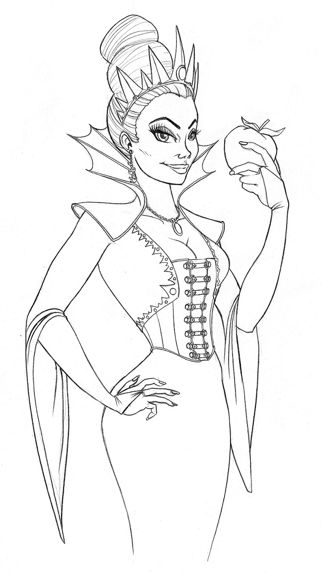 650x1153 Evil Queen 1 Sketch By Countersunk81 - Evil Queen Sketch