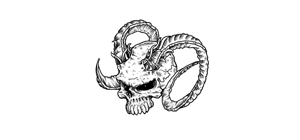 1170x545 How To Draw Evil Vector Skulls In Illustrator - Evil Sketches