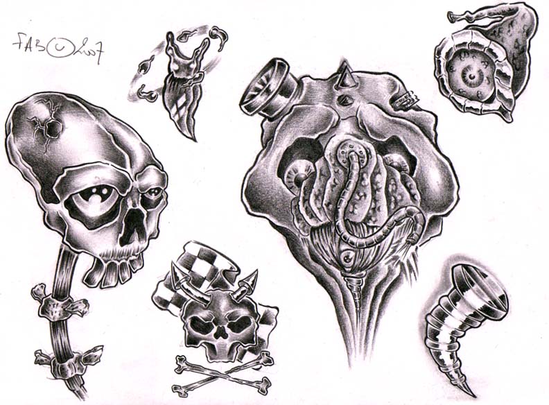 792x584 Skulls Sketches By Demoniak Evil - Evil Sketches