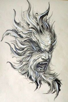 236x351 The 36 Best Evil Face Tattoo Drawings Images Face - Evil Sketches