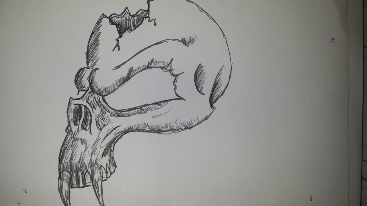 1280x720 Drawing An Evil Skull - Evil Skull Sketches