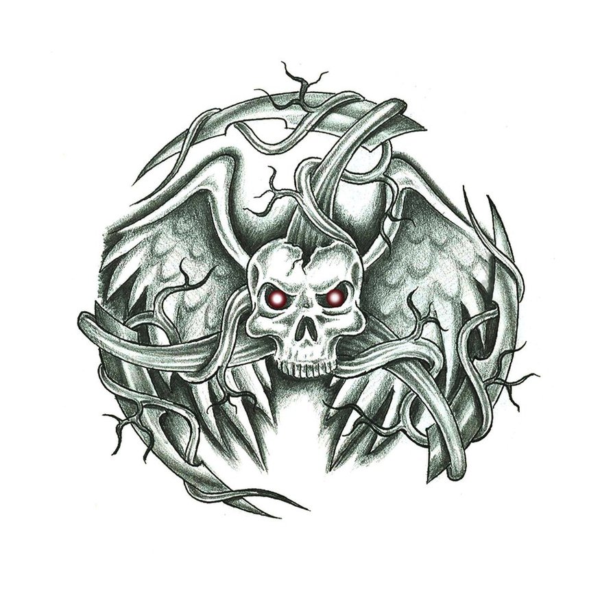 894x894 Evil Skull Design By Jsharts - Evil Skull Sketches