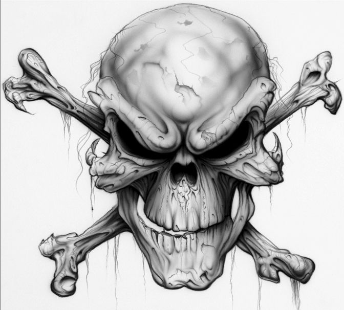 672x606 Evil Skull Designs Free Download Clip Art - Evil Skull Sketches