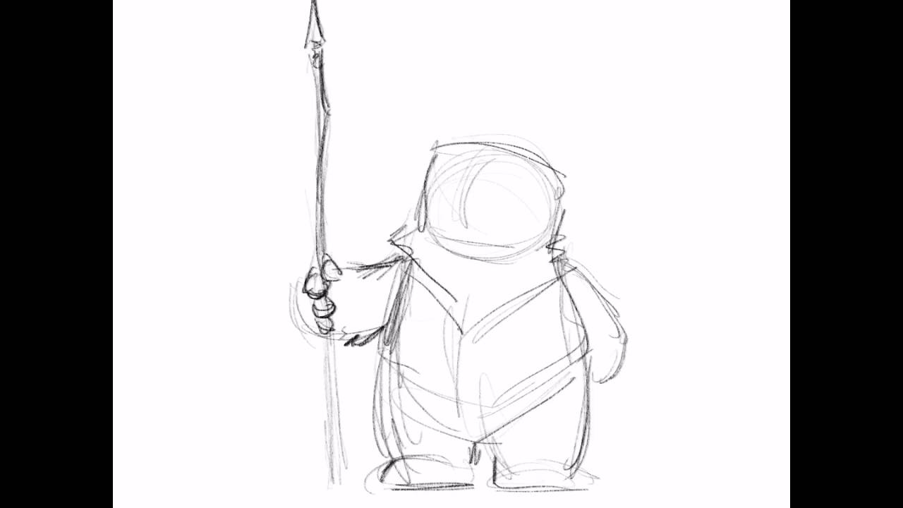 1280x720 Ewok Drawing Digital Procreate Sketch - Ewok Sketch