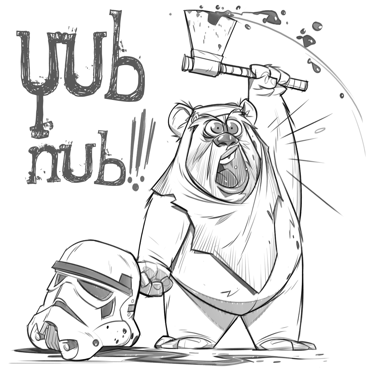 1500x1500 P.cohen Sketch Blog Crazed Ewok! - Ewok Sketch